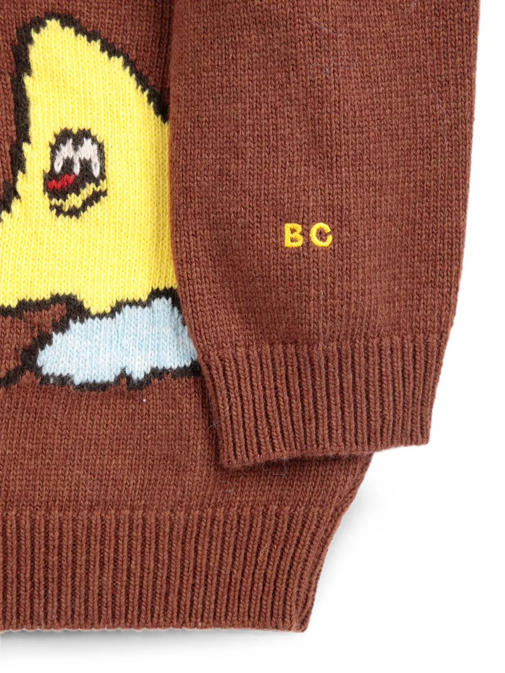 Bobo Choses Mush Monster Duo vest met rits en jacquard Bruin