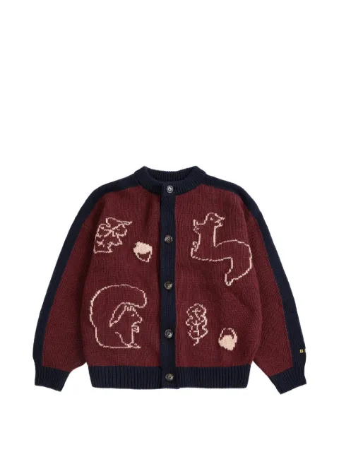 Bobo Choses Forest Scene jacquard cardigan