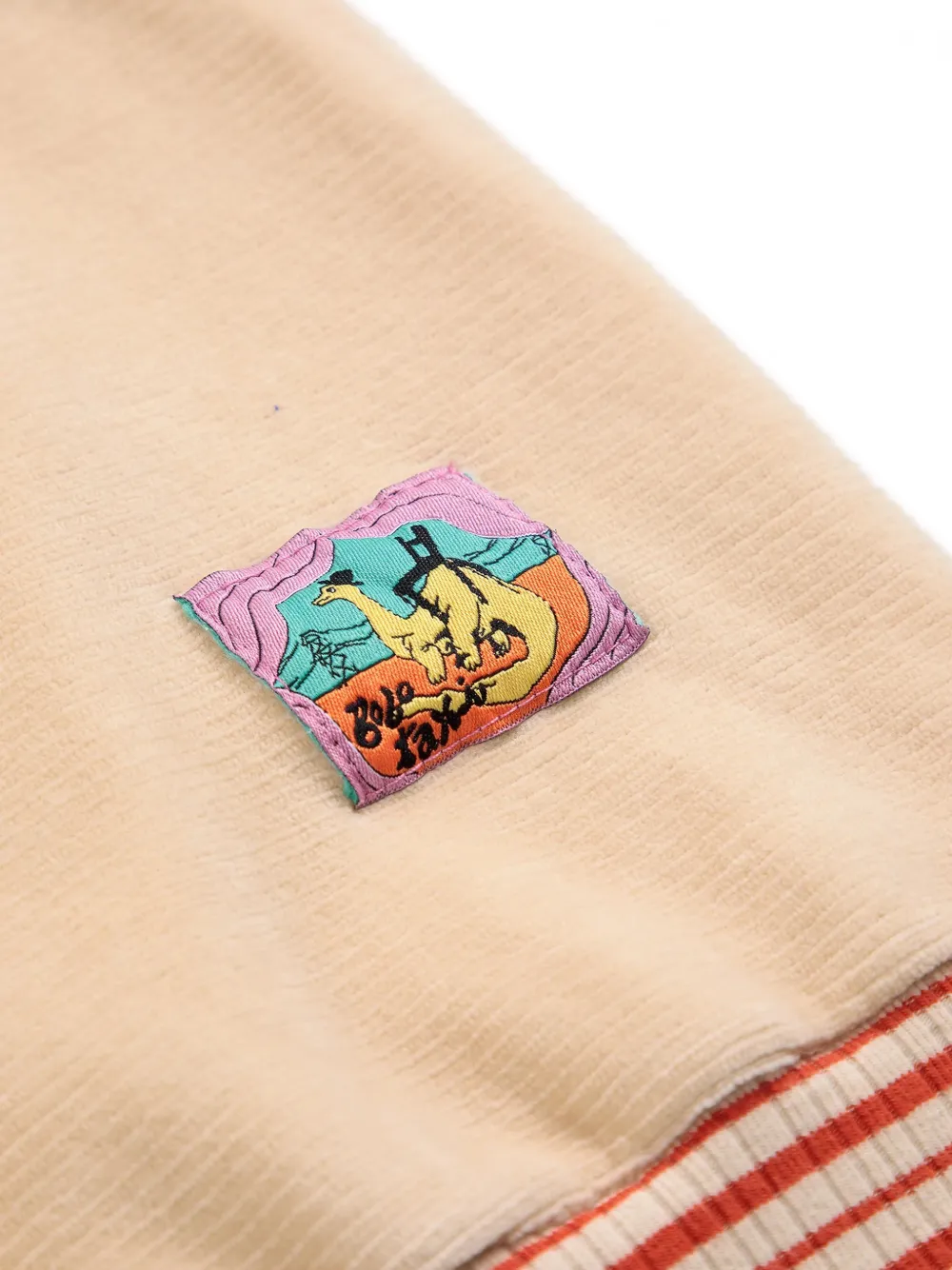 Bobo Choses Taxi Saurus Tag fluwelen sweater Beige