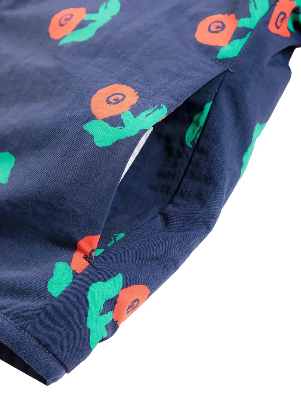 Bobo Choses Stamp Bloom jack met sherpa-kraag en kersenprint Blauw