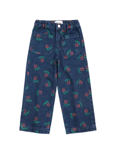 Bobo Choses floral-print straight-leg jeans