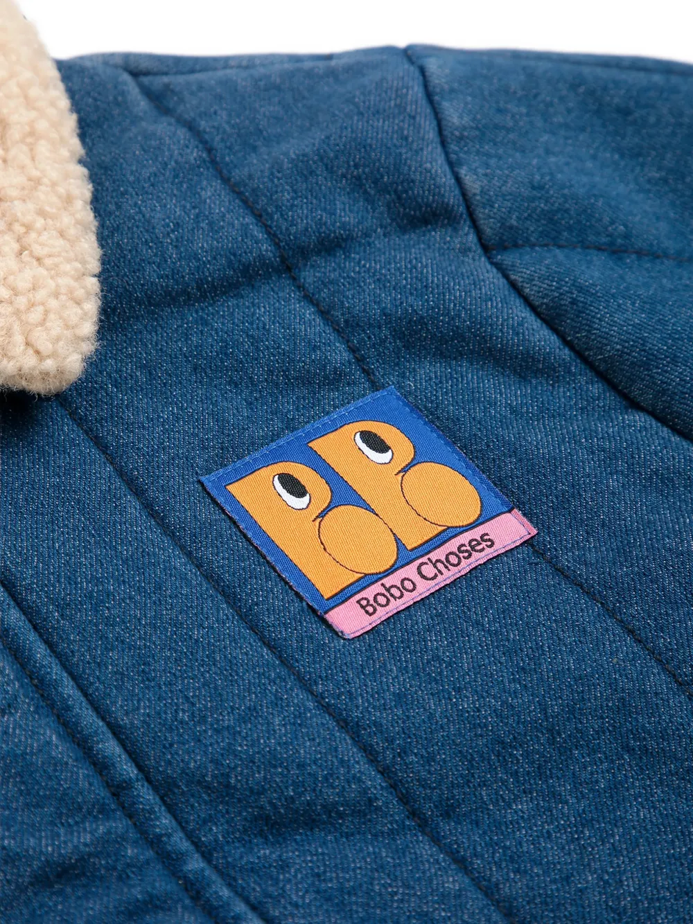 Bobo Choses Gewatteerd spijkerjack met vlakken Blauw