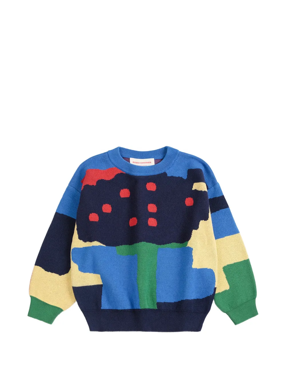Bobo Choses jacquard-knit embroidered sweater - Blu
