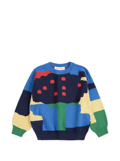 Bobo Choses jacquard-knit embroidered sweater