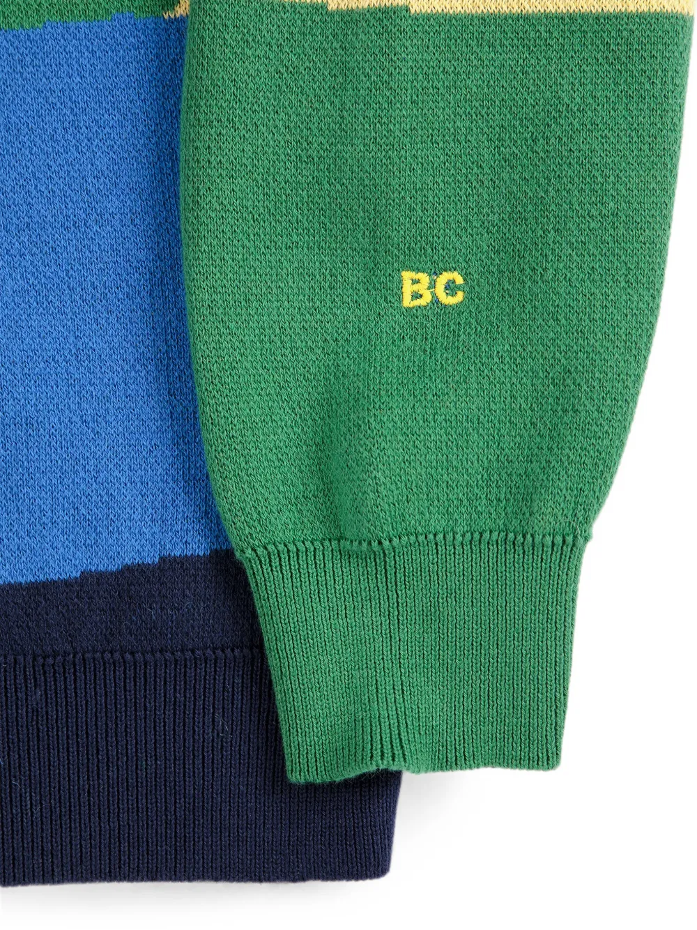 Bobo Choses Gebreide trui met borduurwerk en jacquard Blauw