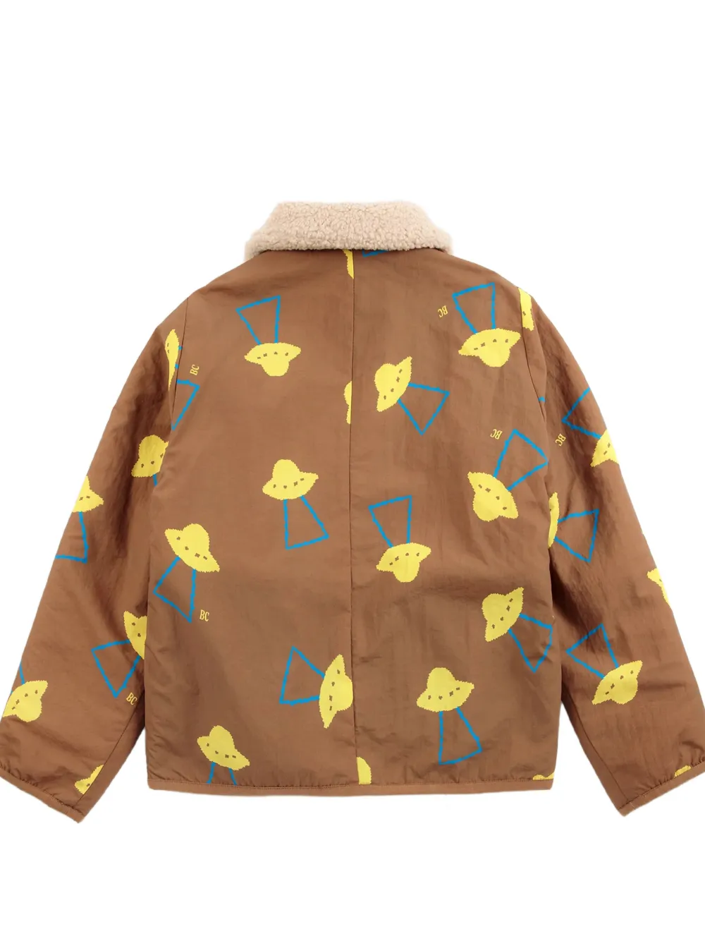 Bobo Choses Pixel Abduction omkeerbaar jack met fleecetextuur Bruin