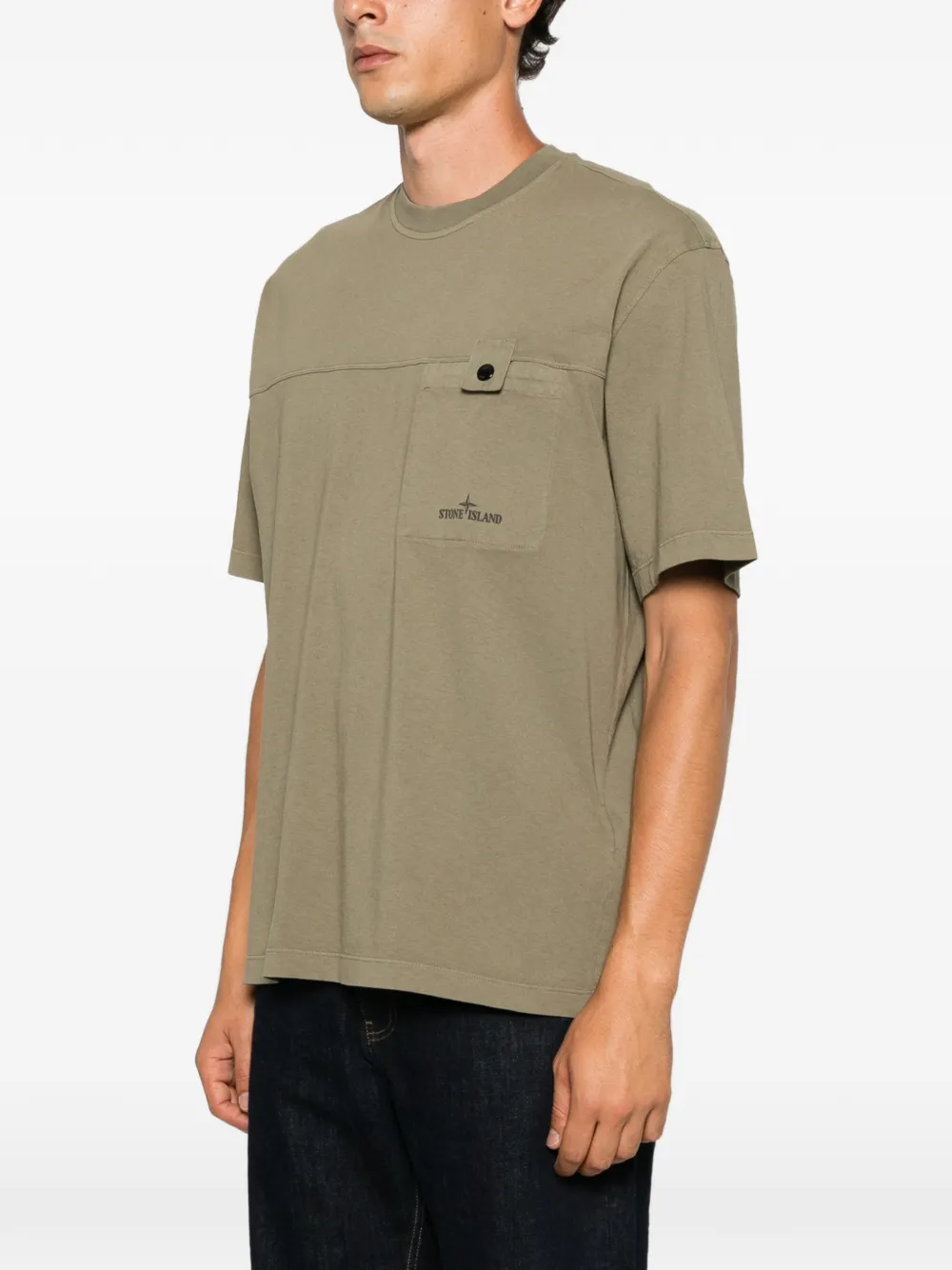 Stone Island T-shirt met borstzak Groen