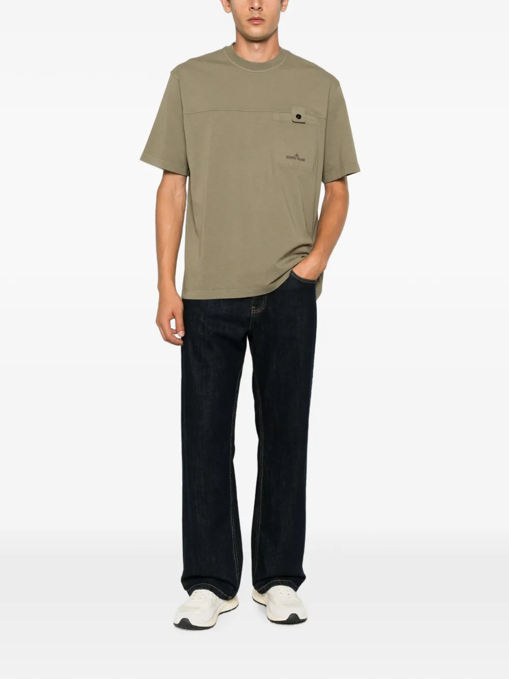 Stone Island T-shirt met borstzak Groen