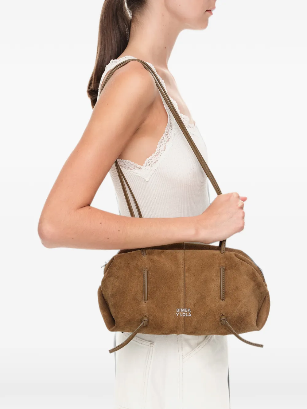 BIMBA Y LOLA olive suede Lolita bag Bruin