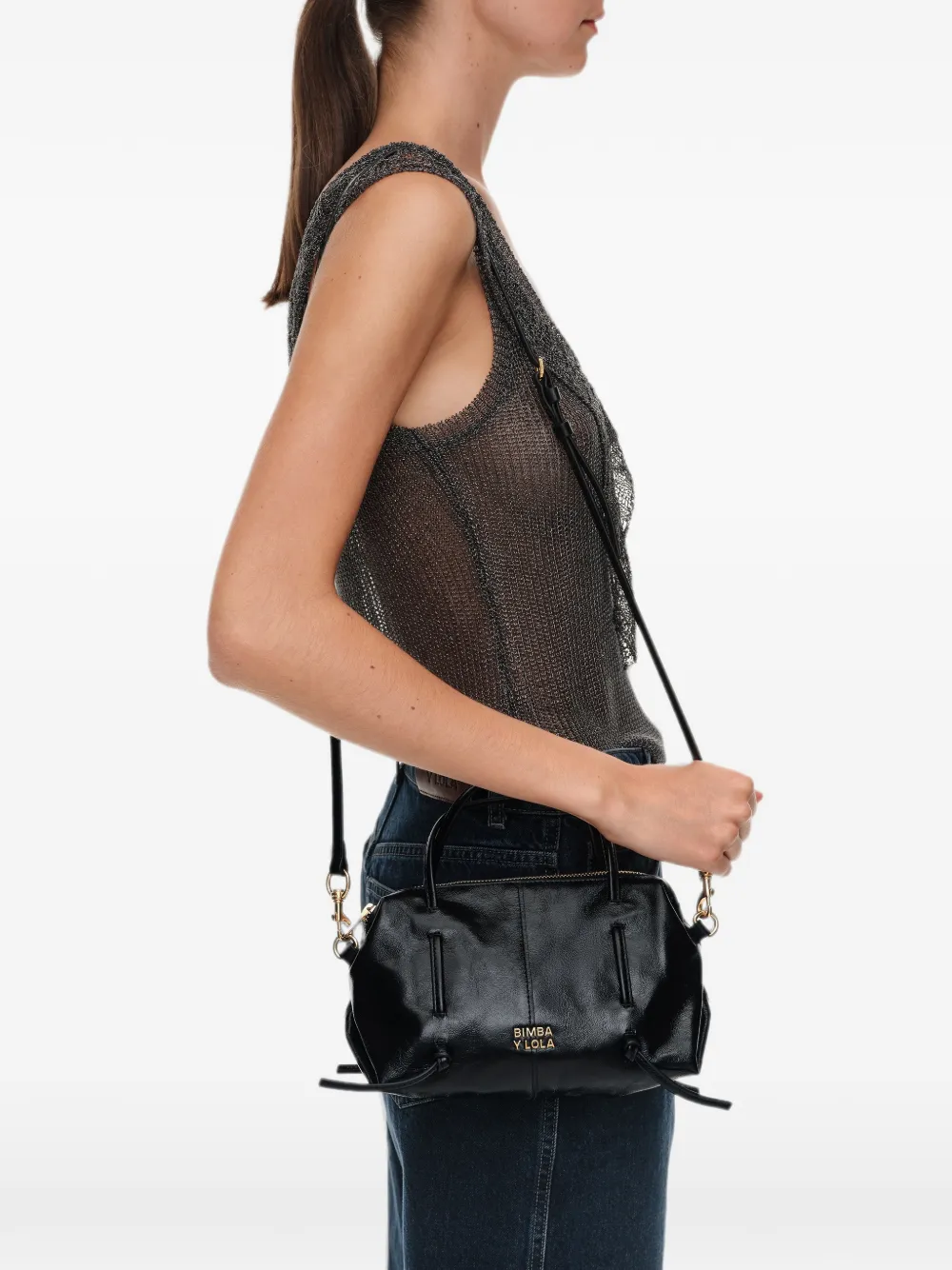BIMBA Y LOLA Lolita leren mini-tas Zwart