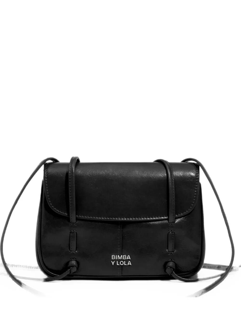 Bimba y Lola black leather mini flap bag - Nero