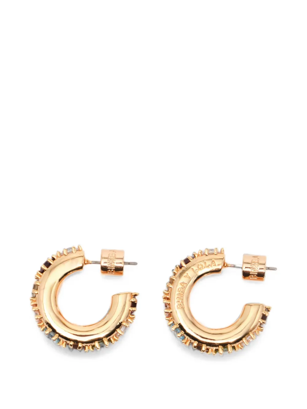 BIMBA Y LOLA multicolor crystal hoop earrings - Oro