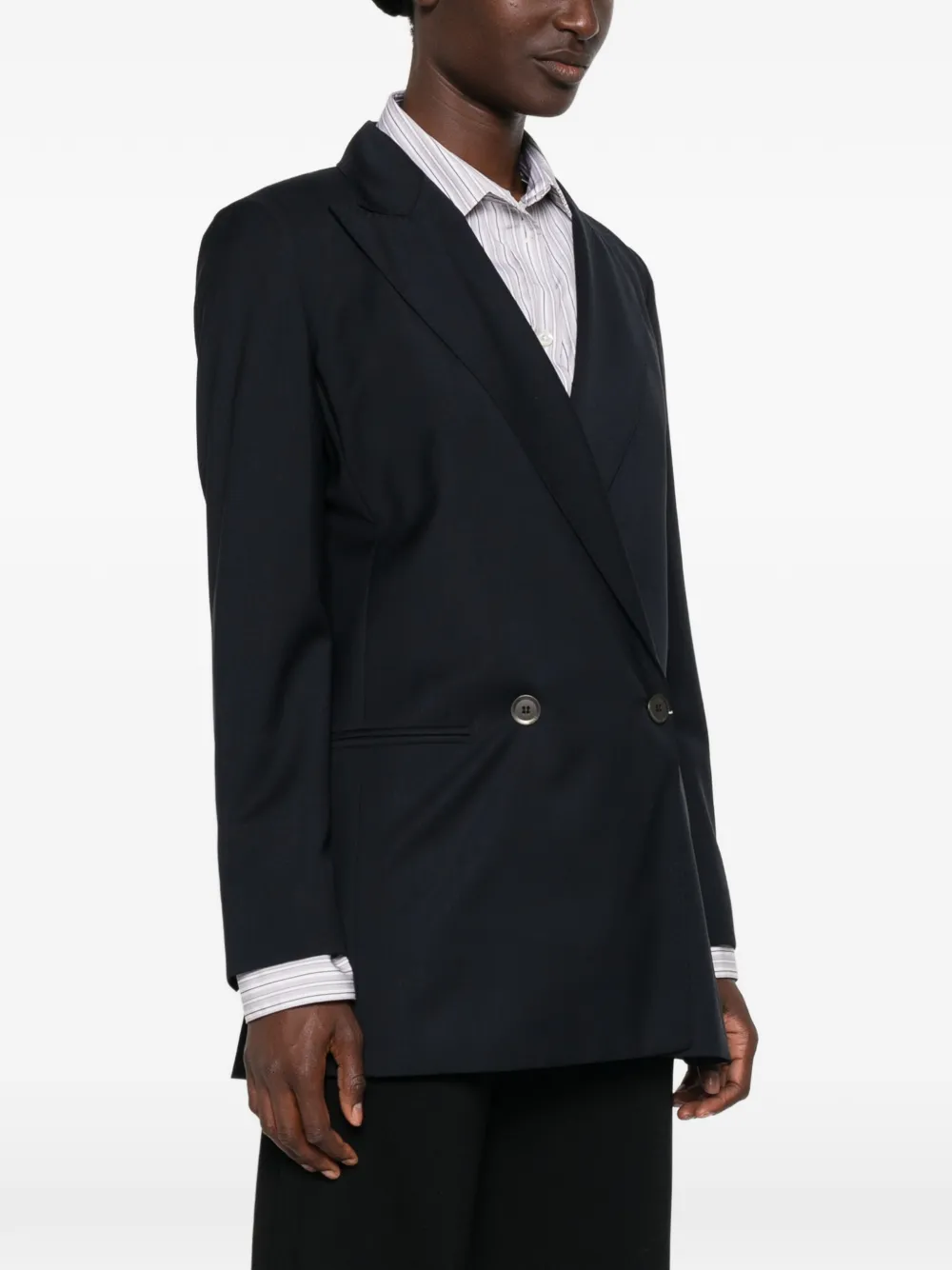 Max Mara Wollen blazer met dubbele rij knopen Blauw