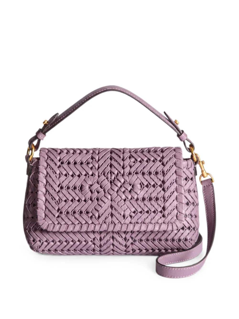Anya Hindmarch Neeson geweven leren crossbodytas Paars