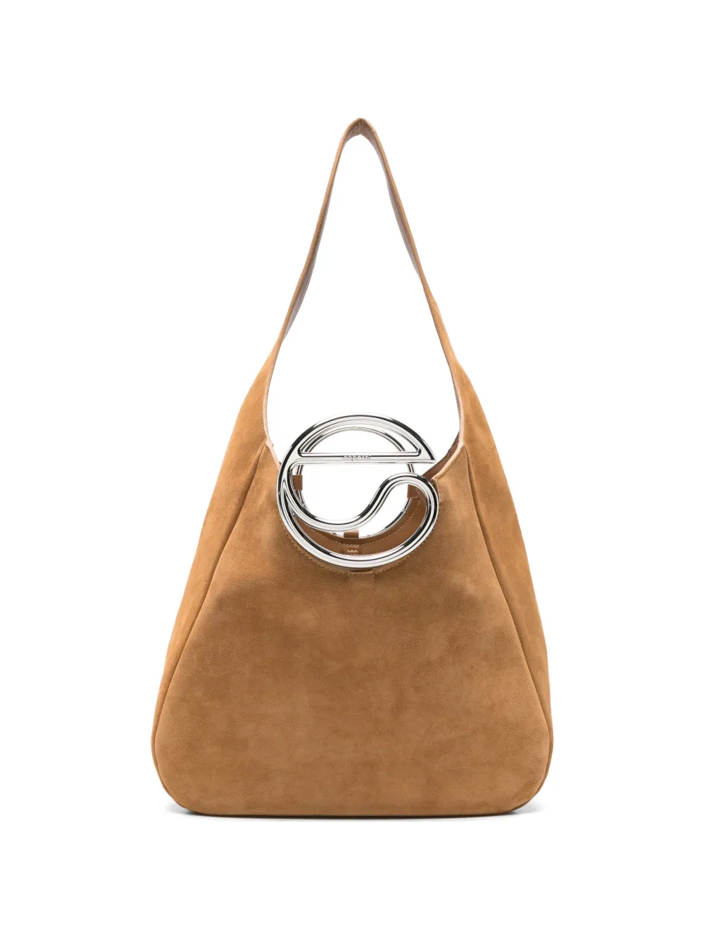 Coperni C Hobo suede shoulder bag Beige