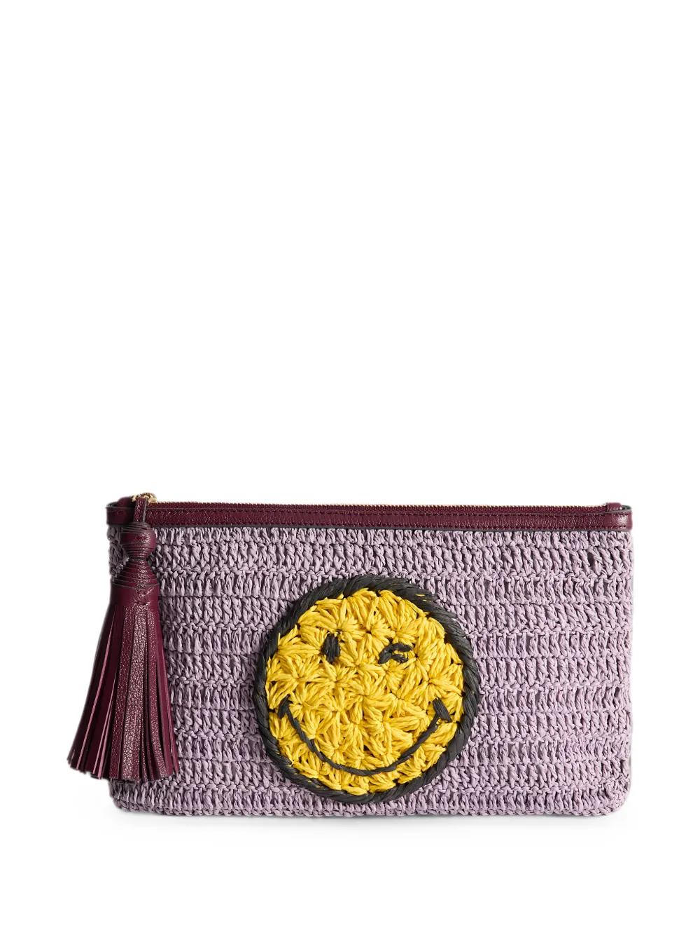 Anya Hindmarch Wink raffia buidel Paars