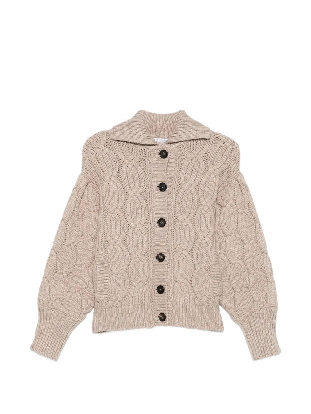 Brunello Cucinelli cable-knit button-up cardigan - Nude
