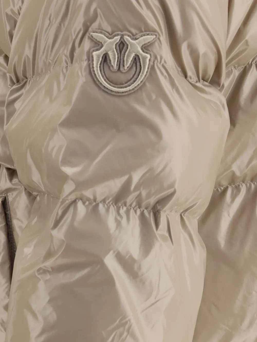 PINKO quilted turtleneck puffer jacket Beige