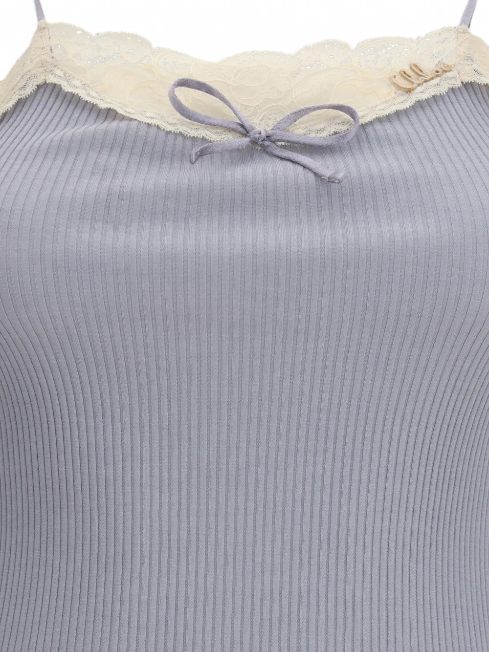 Chloé tanktop met smalle bandjes van katoenen jersey en kant Grijs