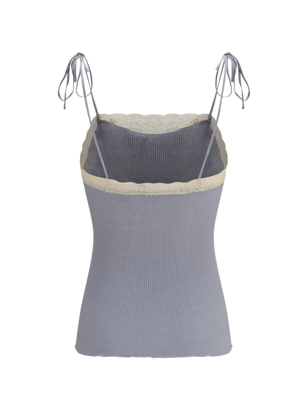 Chloé tanktop met smalle bandjes van katoenen jersey en kant Grijs