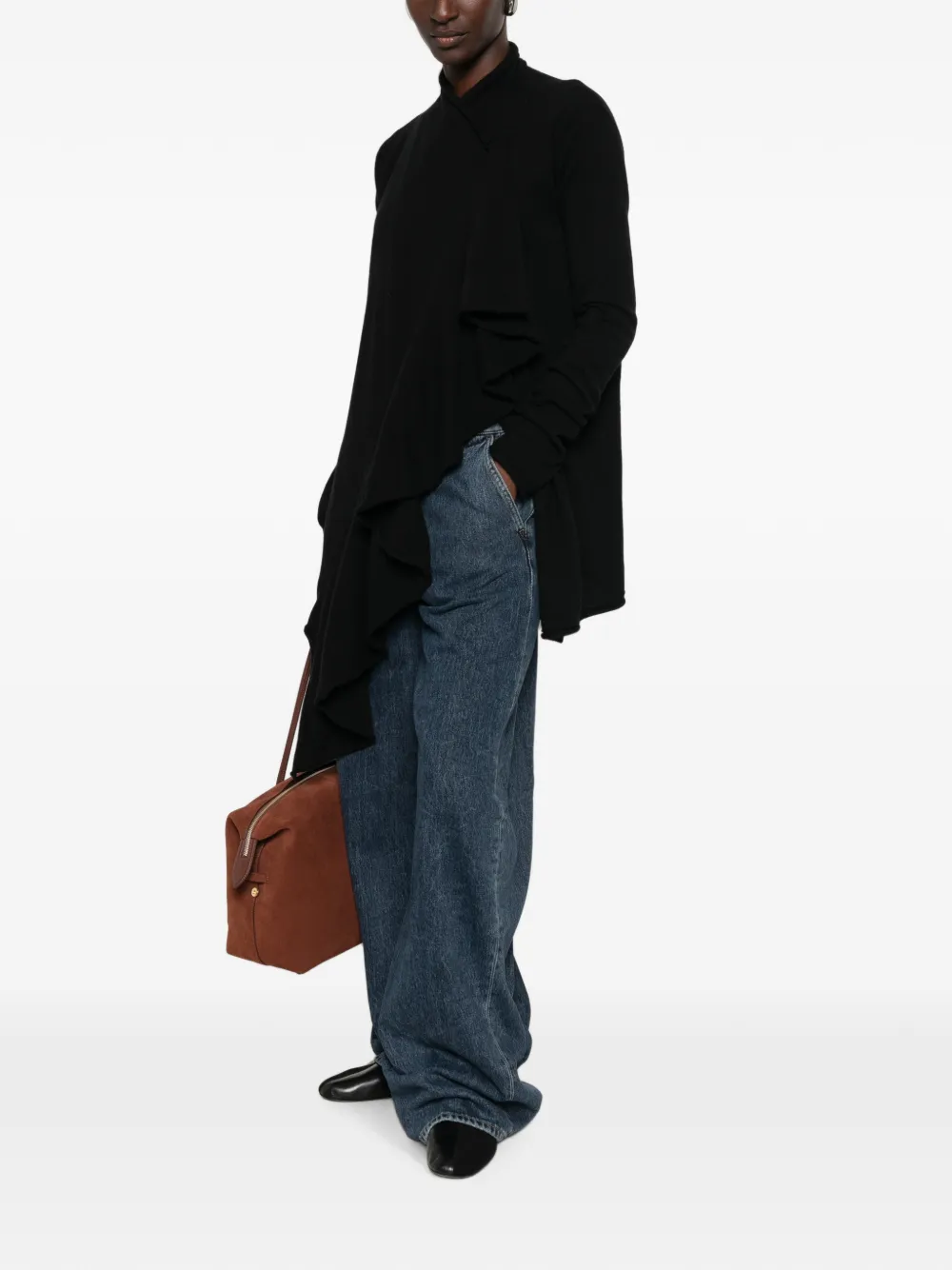 Uma Wang Asymmetrisch vest Zwart