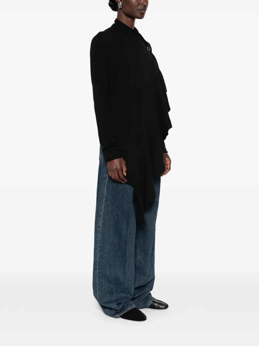 Uma Wang Asymmetrisch vest Zwart