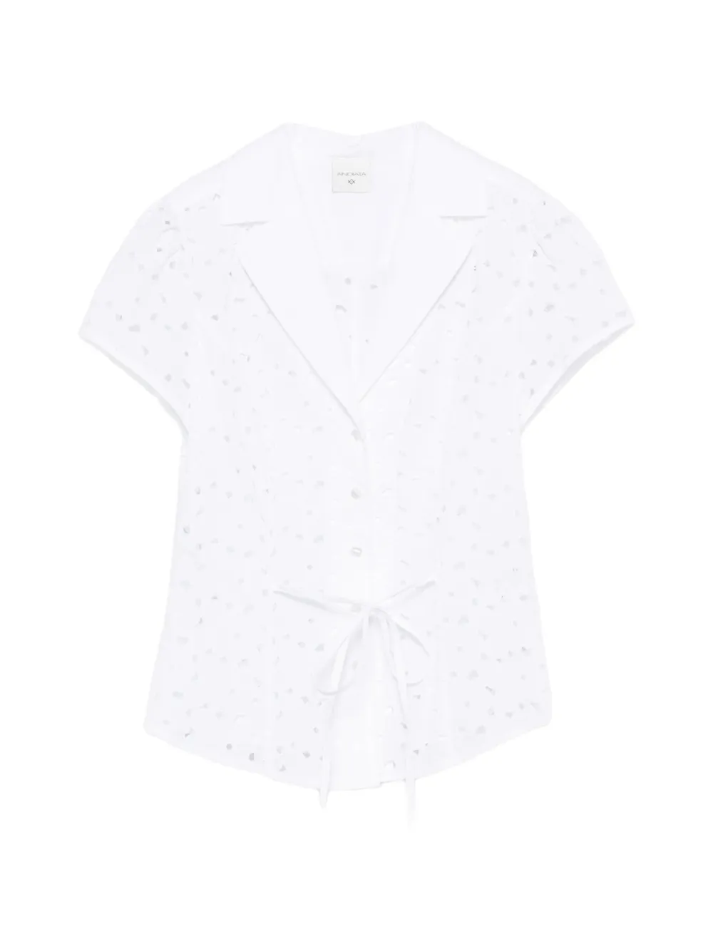 ANDIATA broderie-anglaise tie-waist shirt - Weiß