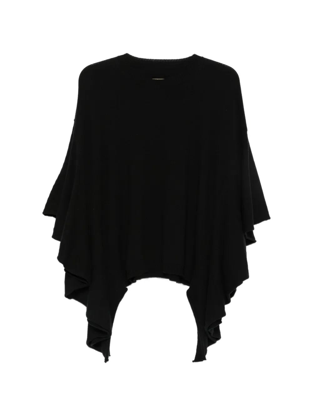 Uma Wang ruffled cape-sleeve jumper - Schwarz