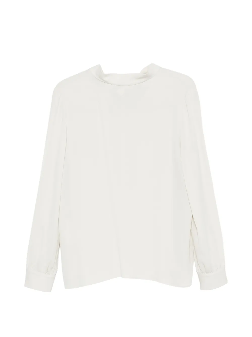 Giorgio Armani tie-back high-neck silk blouse - Toni neutri