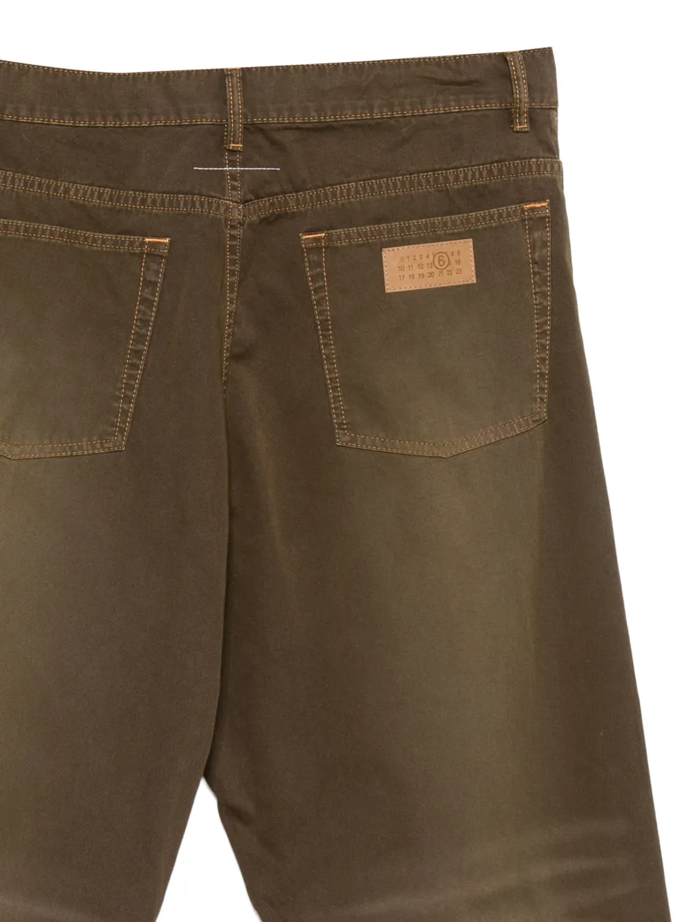 MM6 Maison Margiela Broek met logopatch en riemlussen Bruin