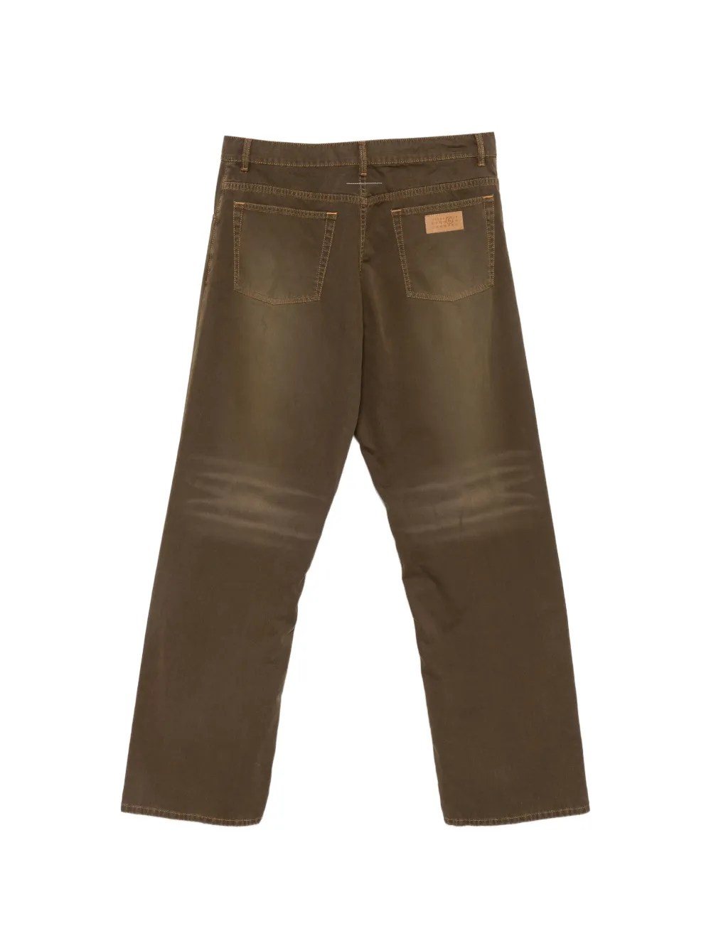 MM6 Maison Margiela Broek met logopatch en riemlussen Bruin