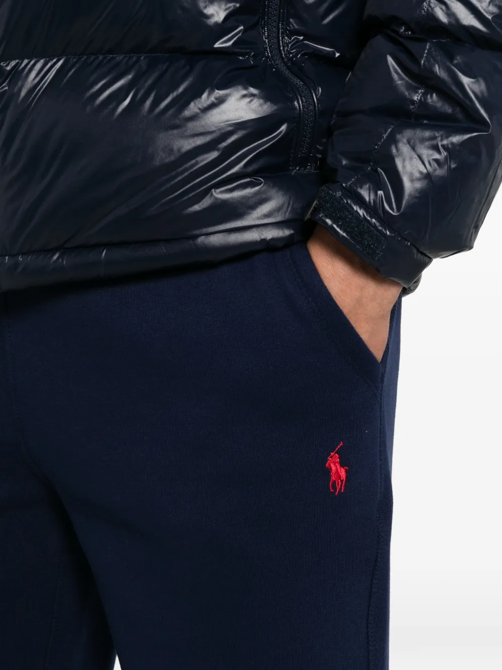 Polo Ralph Lauren logo-embroidered drawstring track pants Blauw