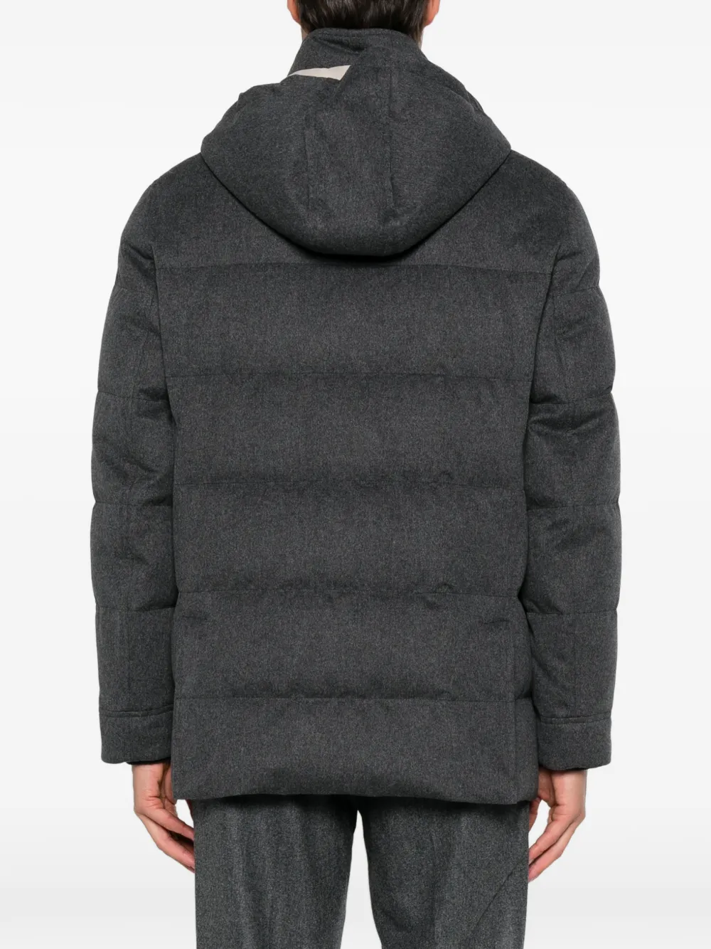Brunello Cucinelli quilted hooded jacket Grijs