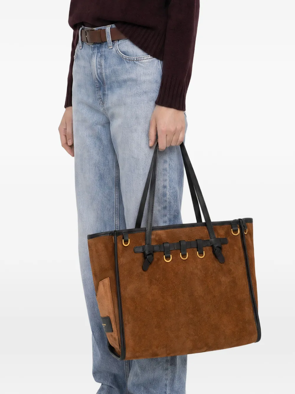 GIANNI CHIARINI Marcella suède shopper Bruin