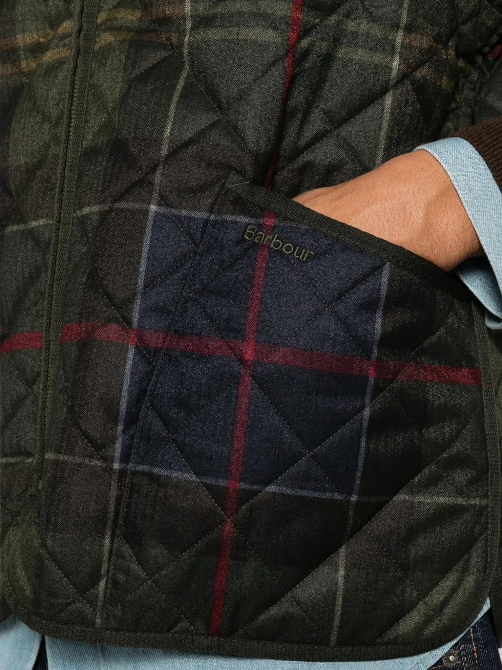 Barbour Gilet met tartan-ruit Groen