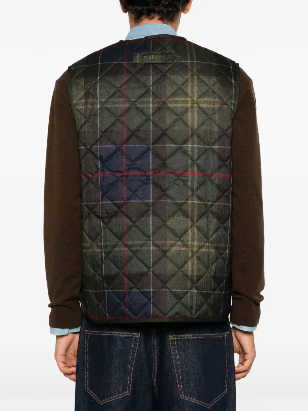 Barbour Gilet met tartan-ruit Groen