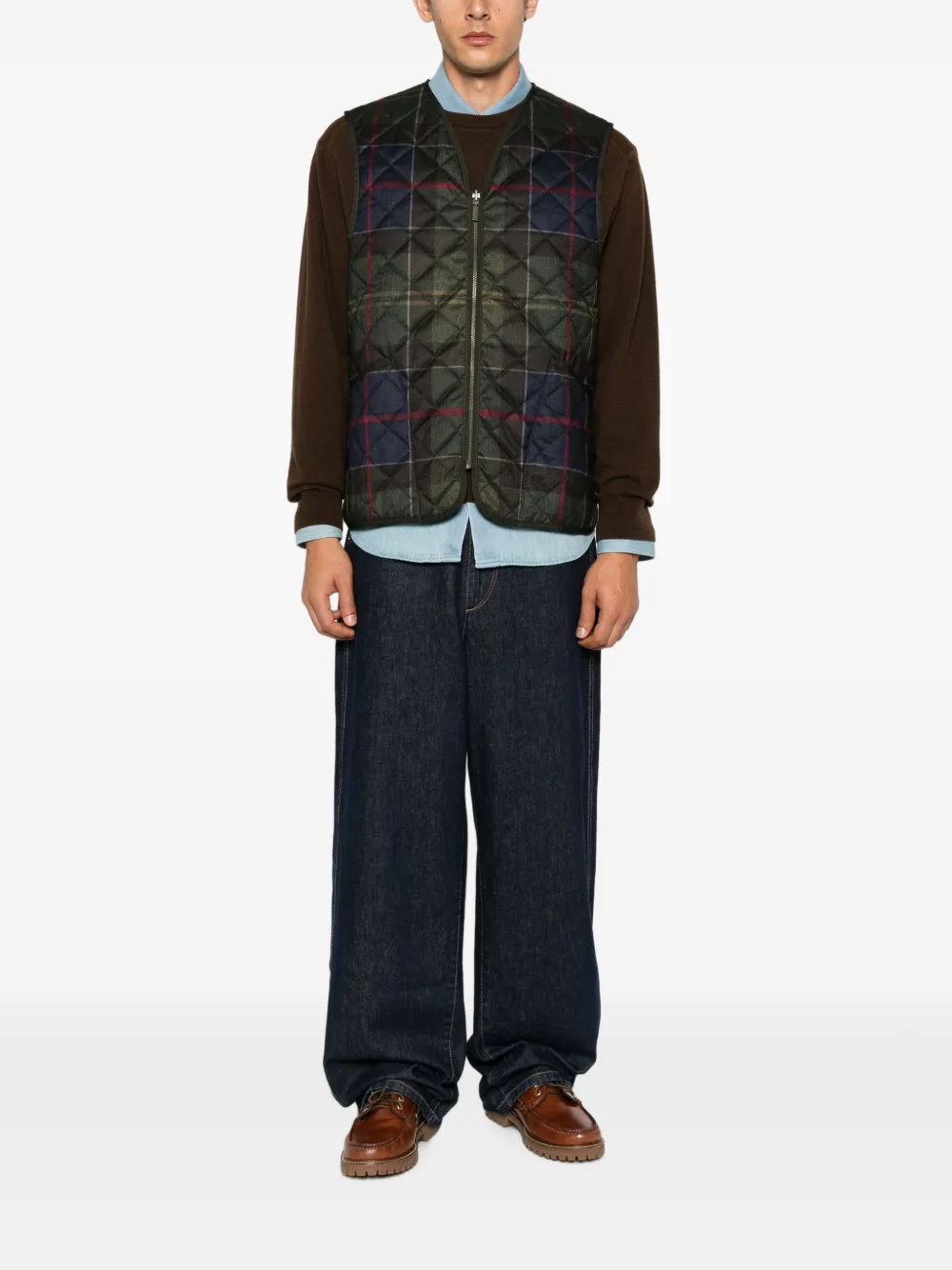 Barbour Gilet met tartan-ruit Groen