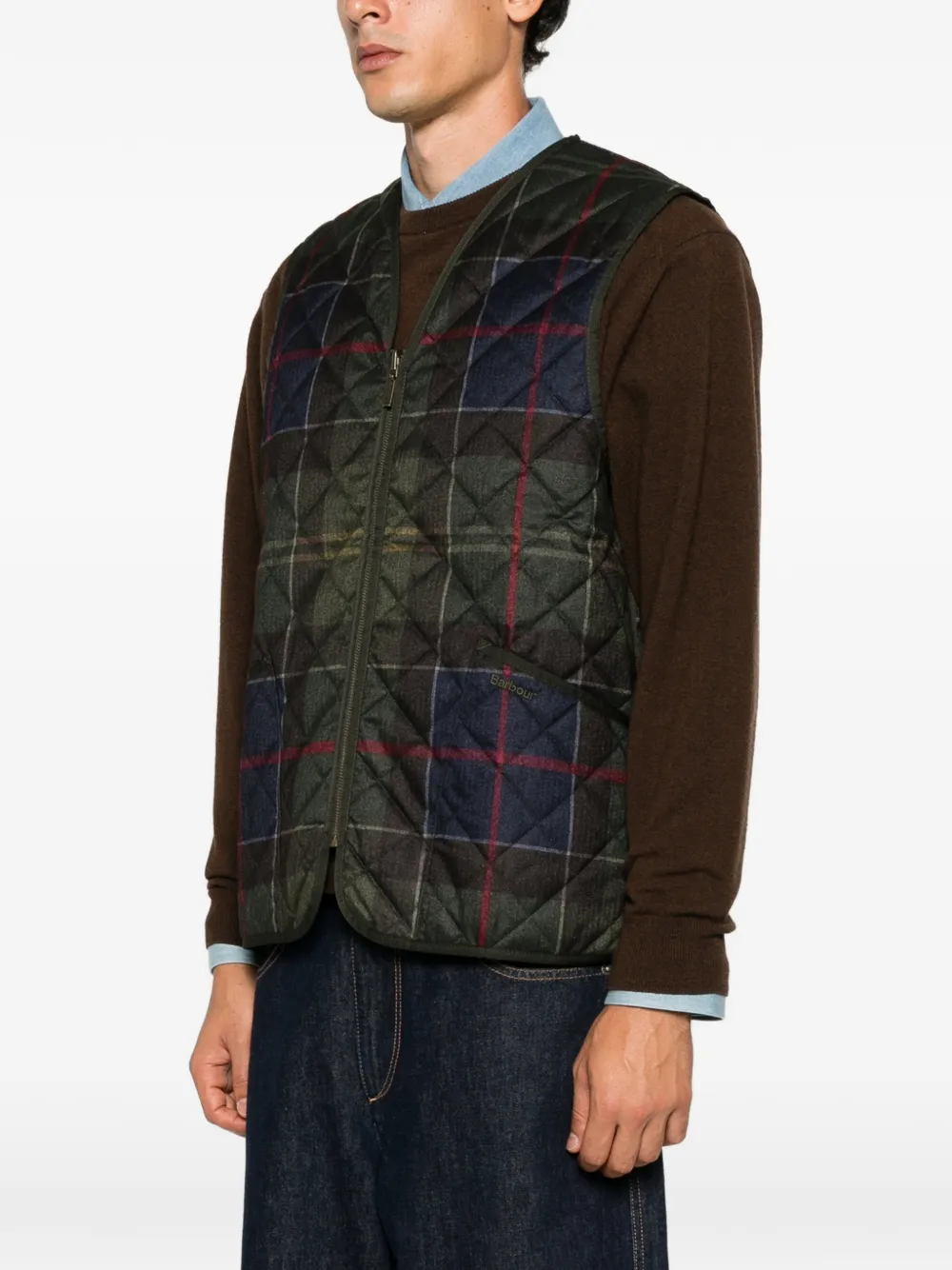 Barbour Gilet met tartan-ruit Groen