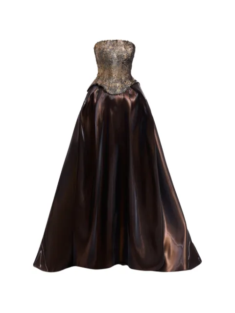 Gemy Maalouf sequin-embellished strapless dress