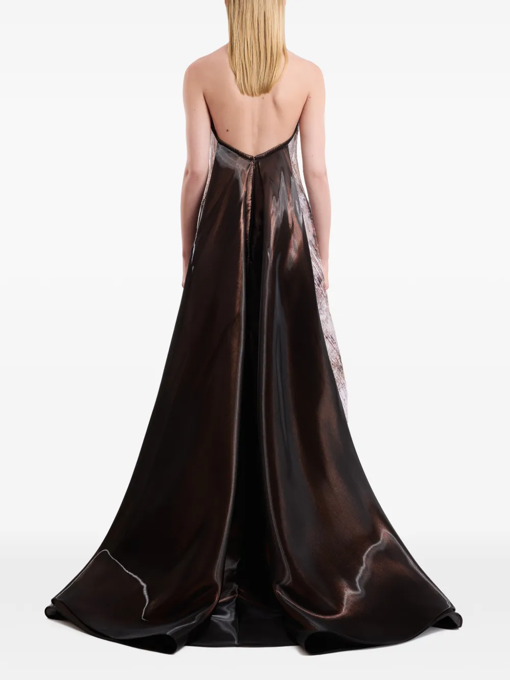 Gemy Maalouf Strapless jurk met sculpturale hals Beige