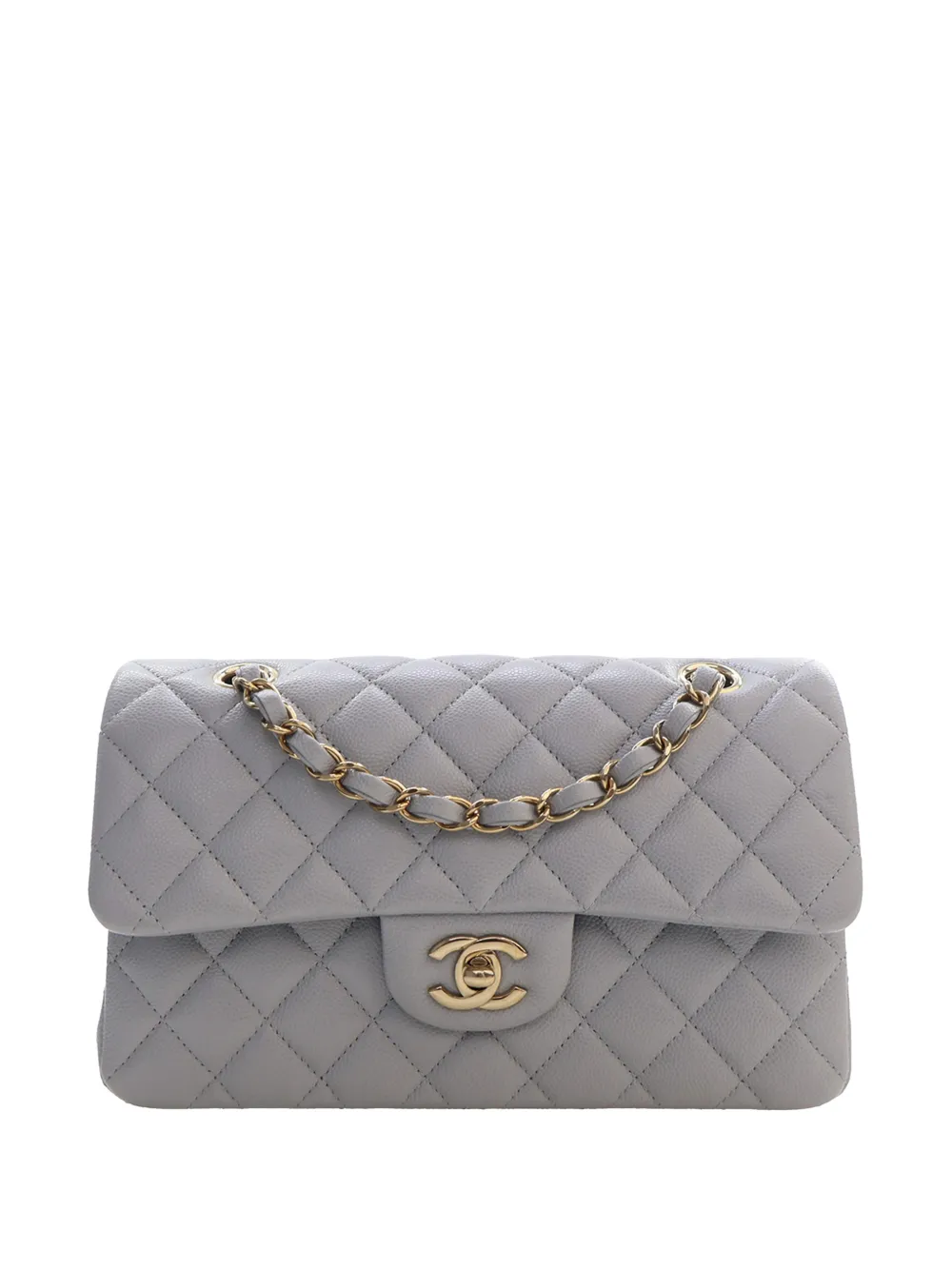 CHANEL Pre-Owned 2021-2026 Small Classic Caviar Double Flap shoulder bag - Grigio