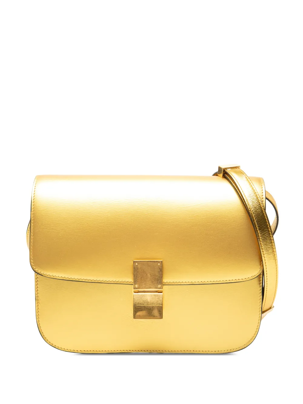 Celine Pre-Owned 2013 Medium Metallic Calfskin Classic Box crossbody bag - Gold