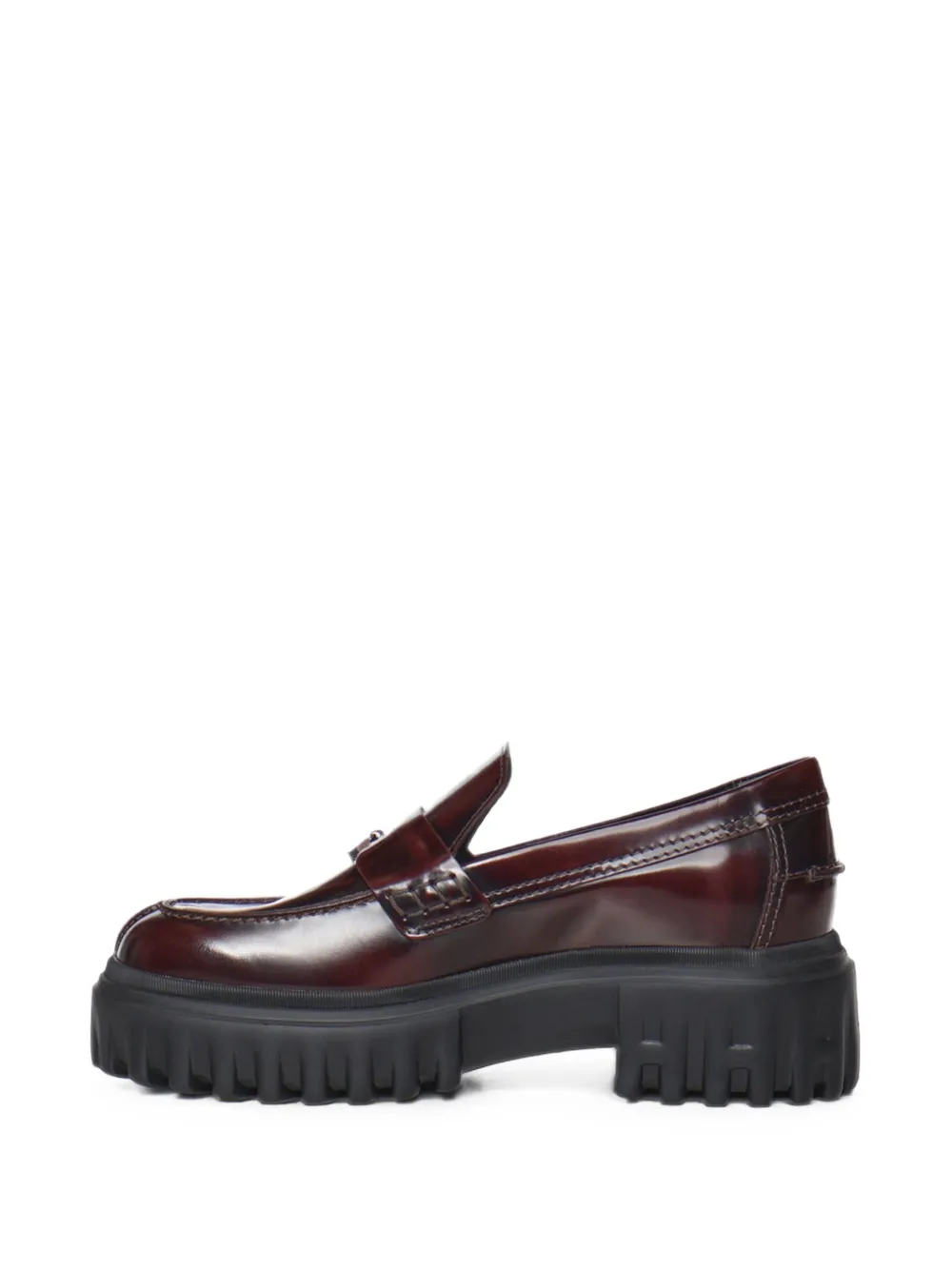 Hogan H700 chunky-sole leather loafers Rood