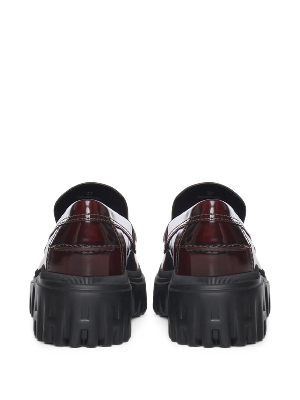Hogan H700 chunky-sole leather loafers Rood