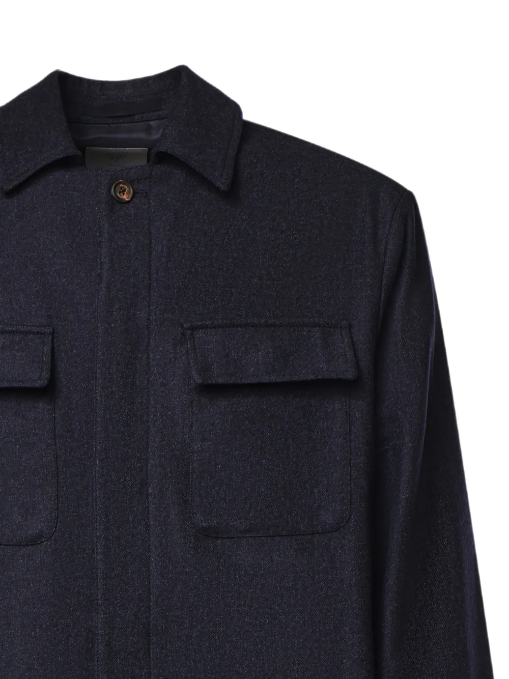 Eleventy Shirtjack met knoopsluiting Blauw