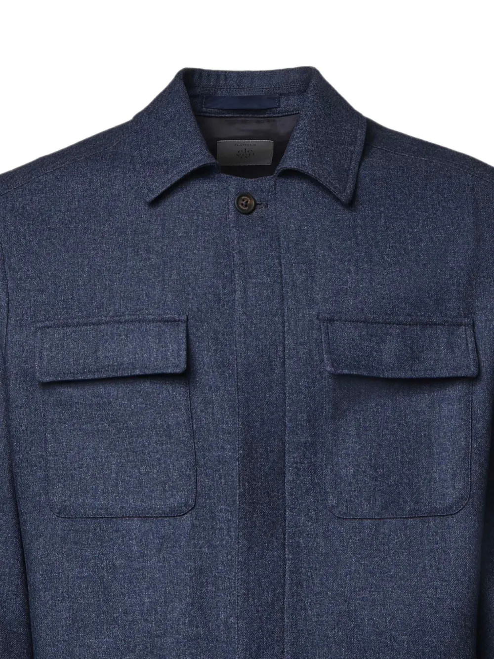 Eleventy Button-up jack met borstzak Blauw