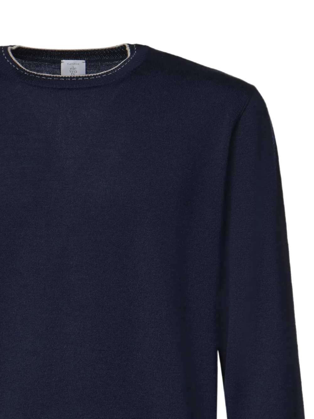 Eleventy Trui met contrasterende afwerking Blauw