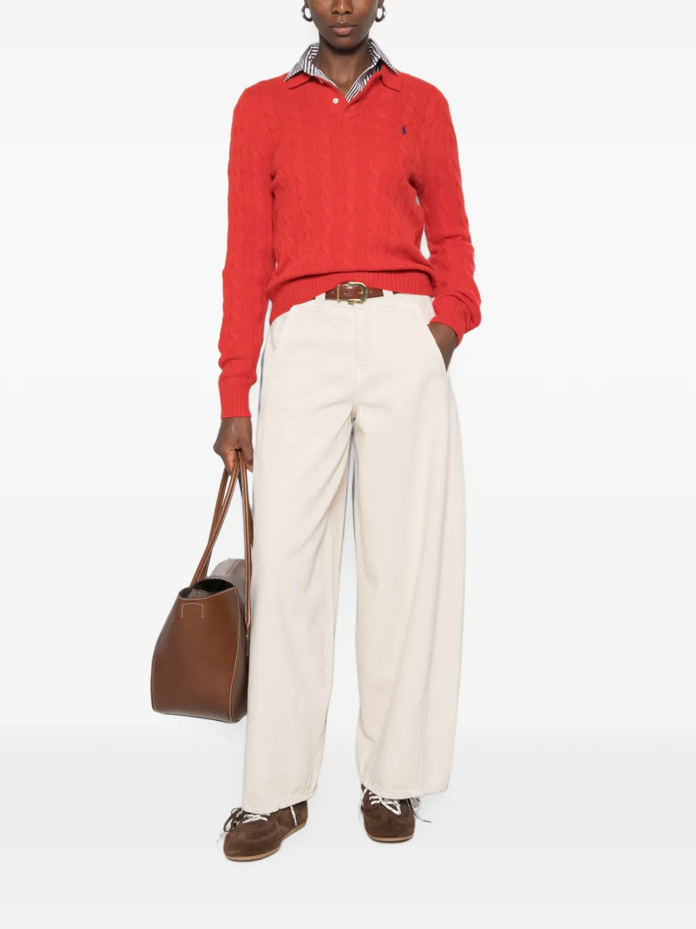 Polo Ralph Lauren Kabelgebreide polotrui Rood
