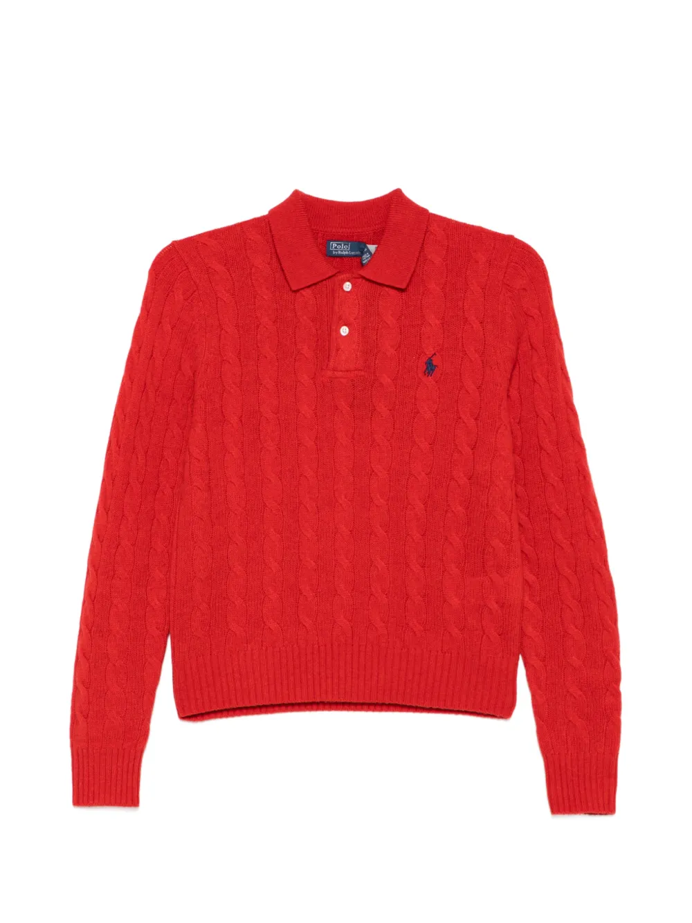 Polo Ralph Lauren cable-knit polo sweater - Rot