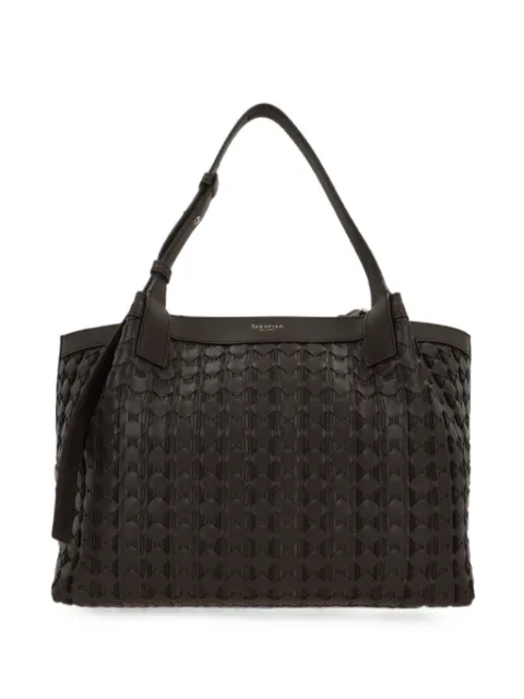 Serapian small Mosaico woven leather tote bag